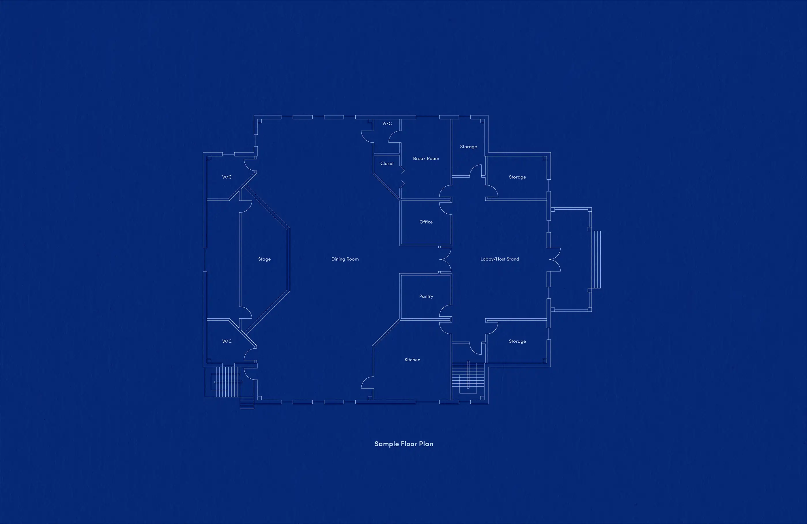 Sample floor plan for Common Good restaurant.