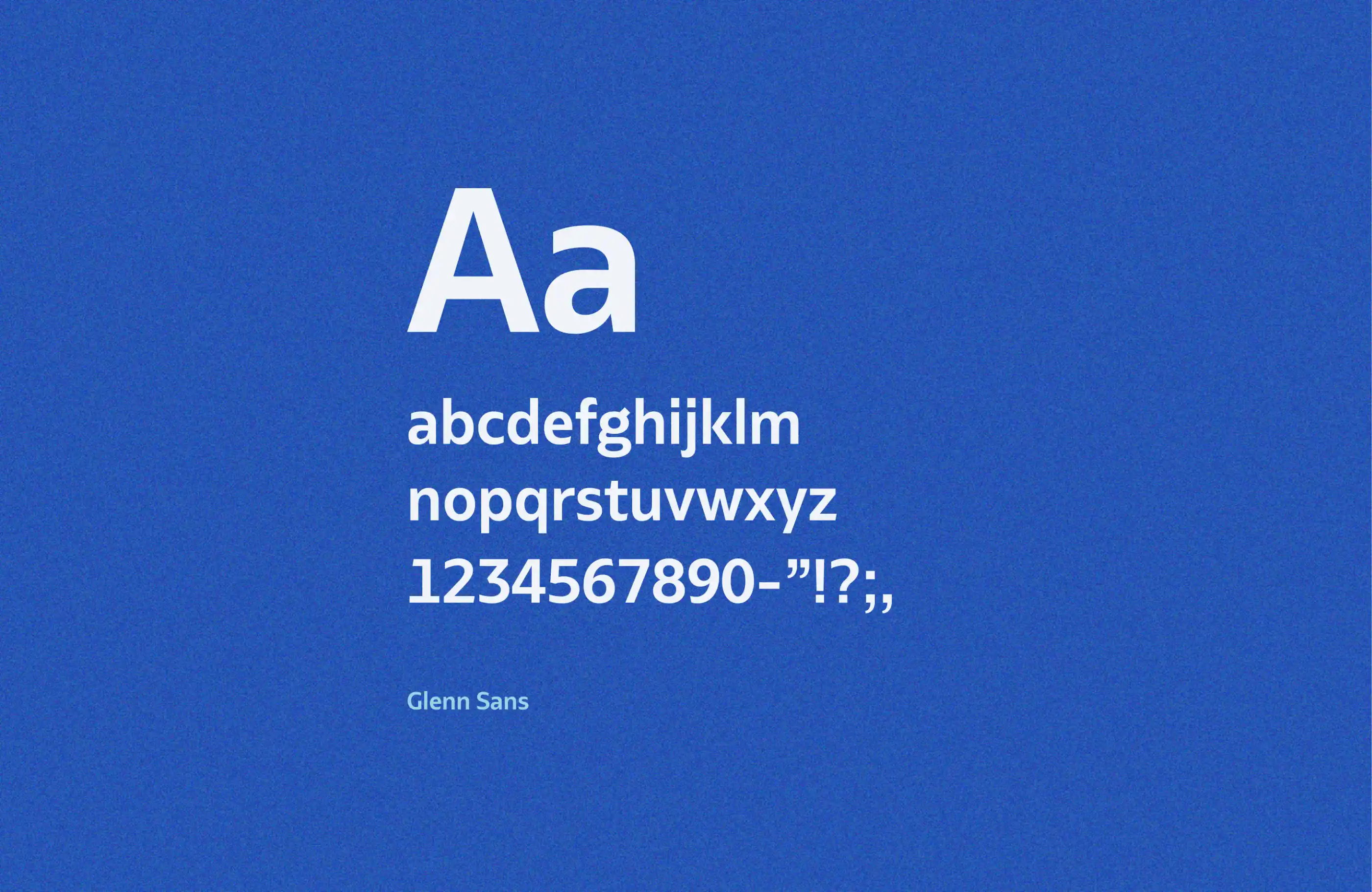 Glyph map of Glenn Sans font.