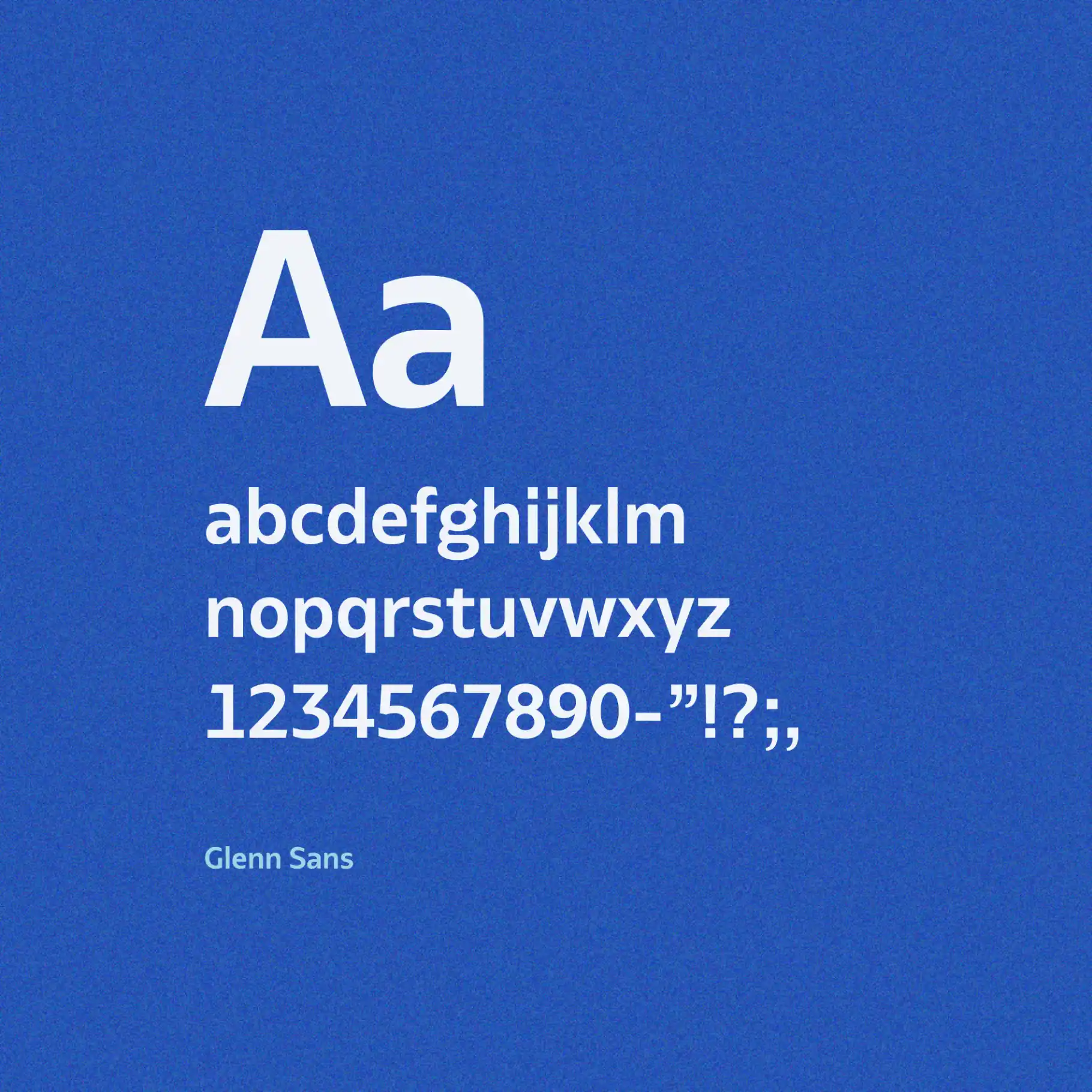 Glyph map of Glenn Sans font.