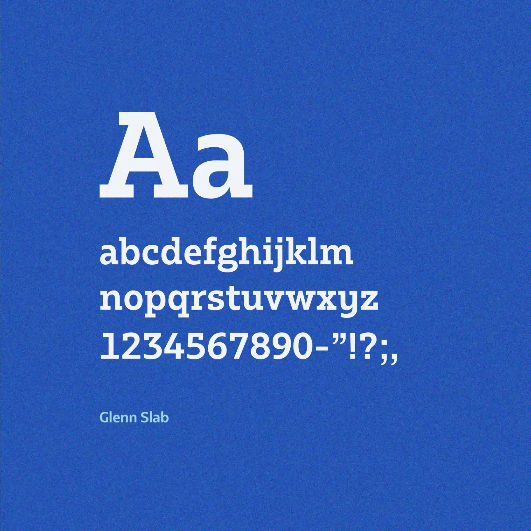 Glyph map of Glenn Slab font.