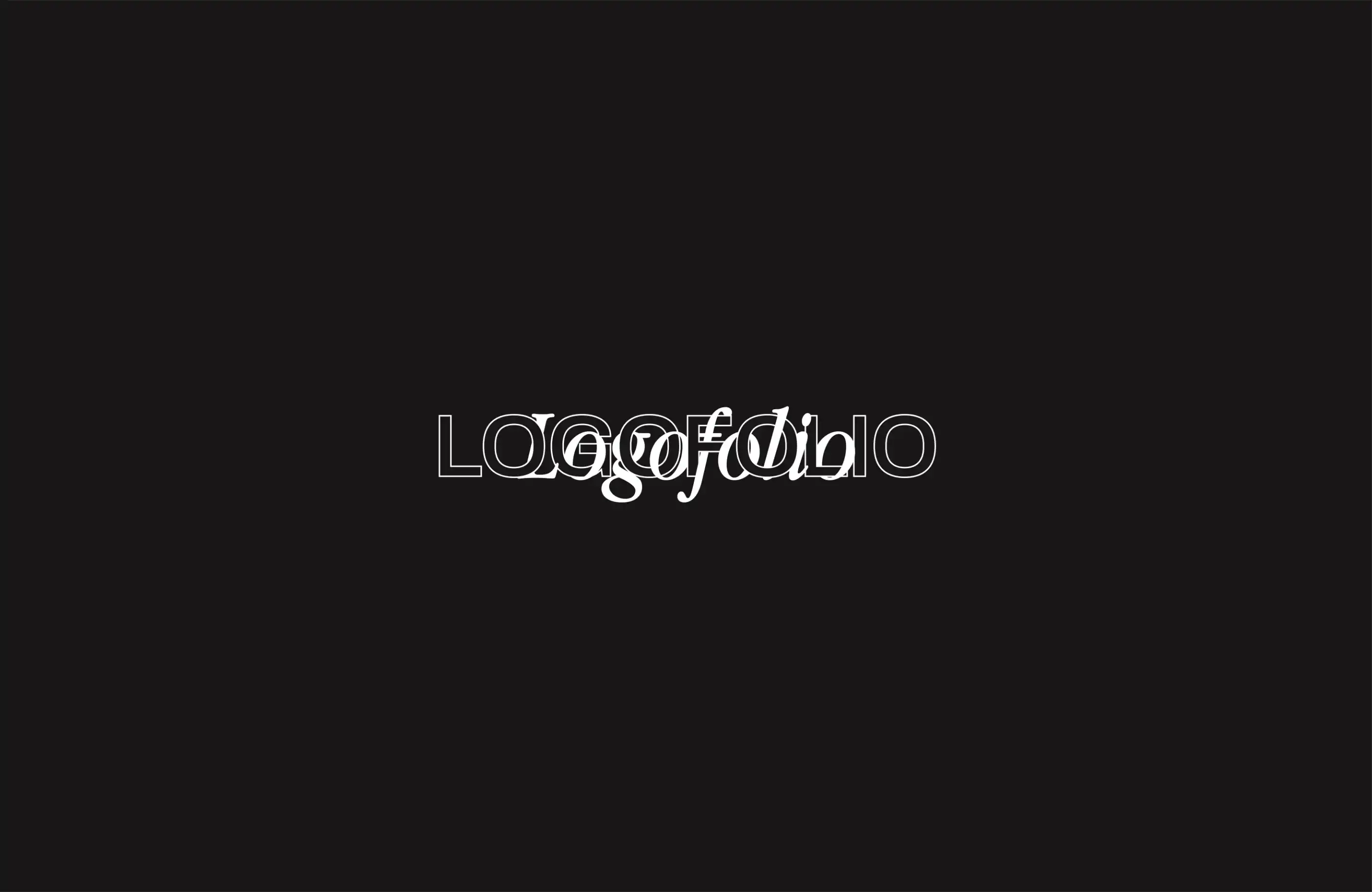 Text reading 'Logofolio' against black background.