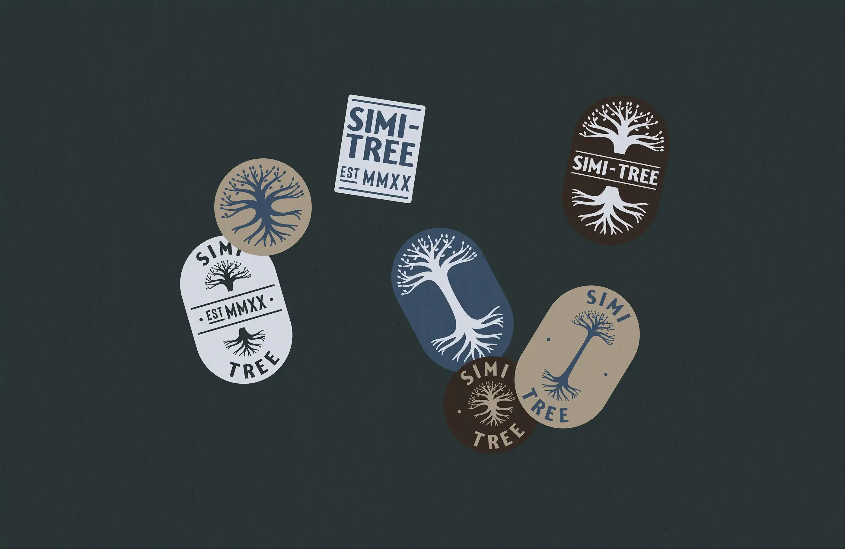 Various Simi-Tree logo stickers.