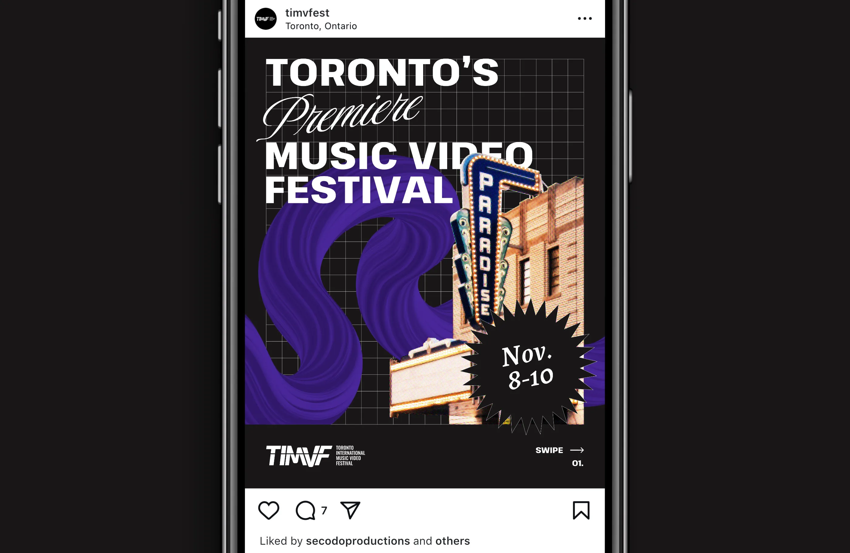 Instagram post with event dates.