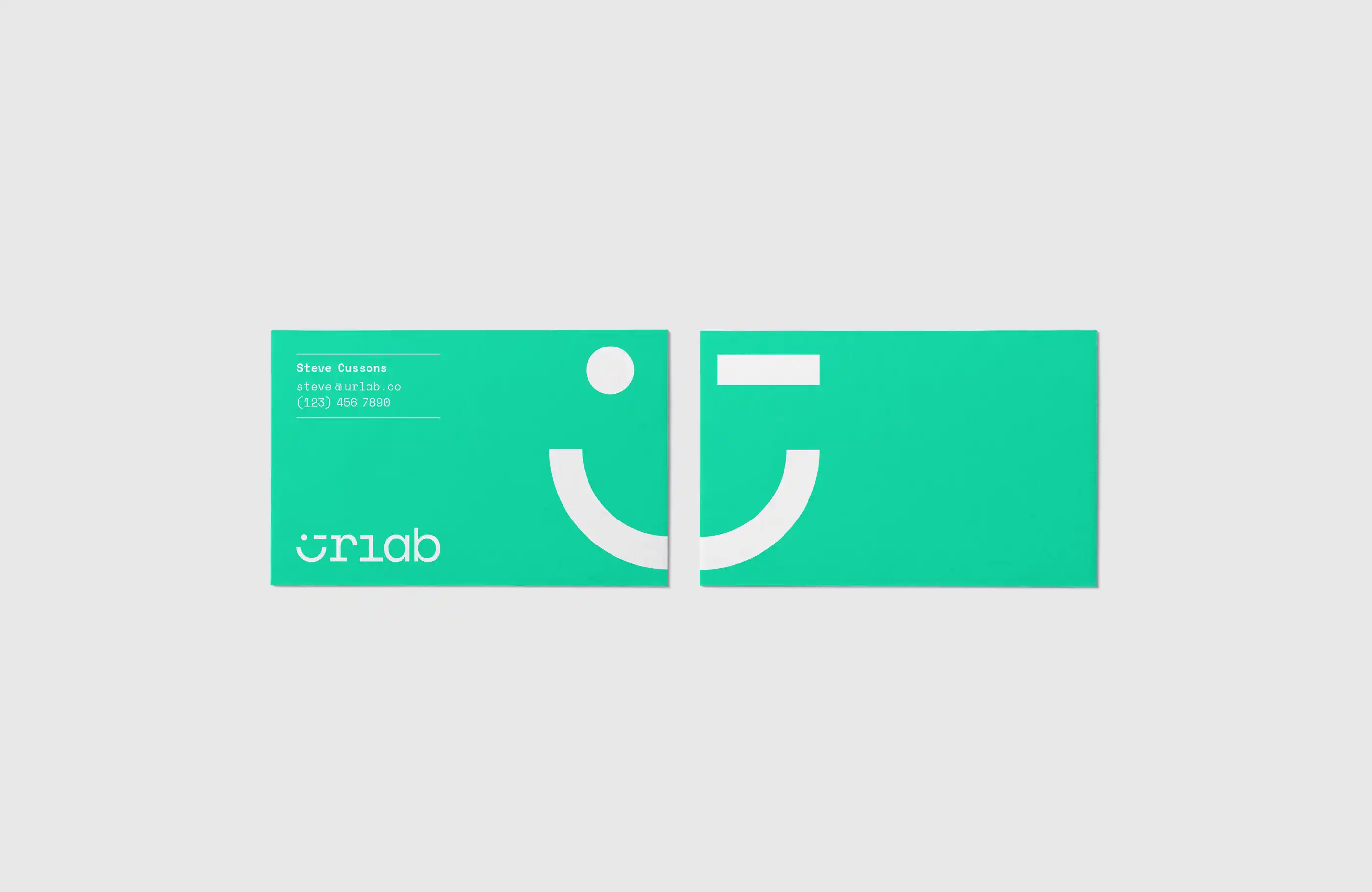 Front and back of Urlab business card.